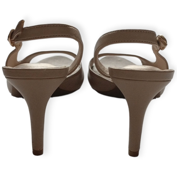 LIFE STRIDE TELLER SLINGBACK PUMP TENDER TAUPE, TAN PLATFORM HEELS. SIZE 8.5 W - Picture 3 of 15